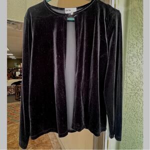 Vintage 90's I.N. Studio black velvet cardigan size 12